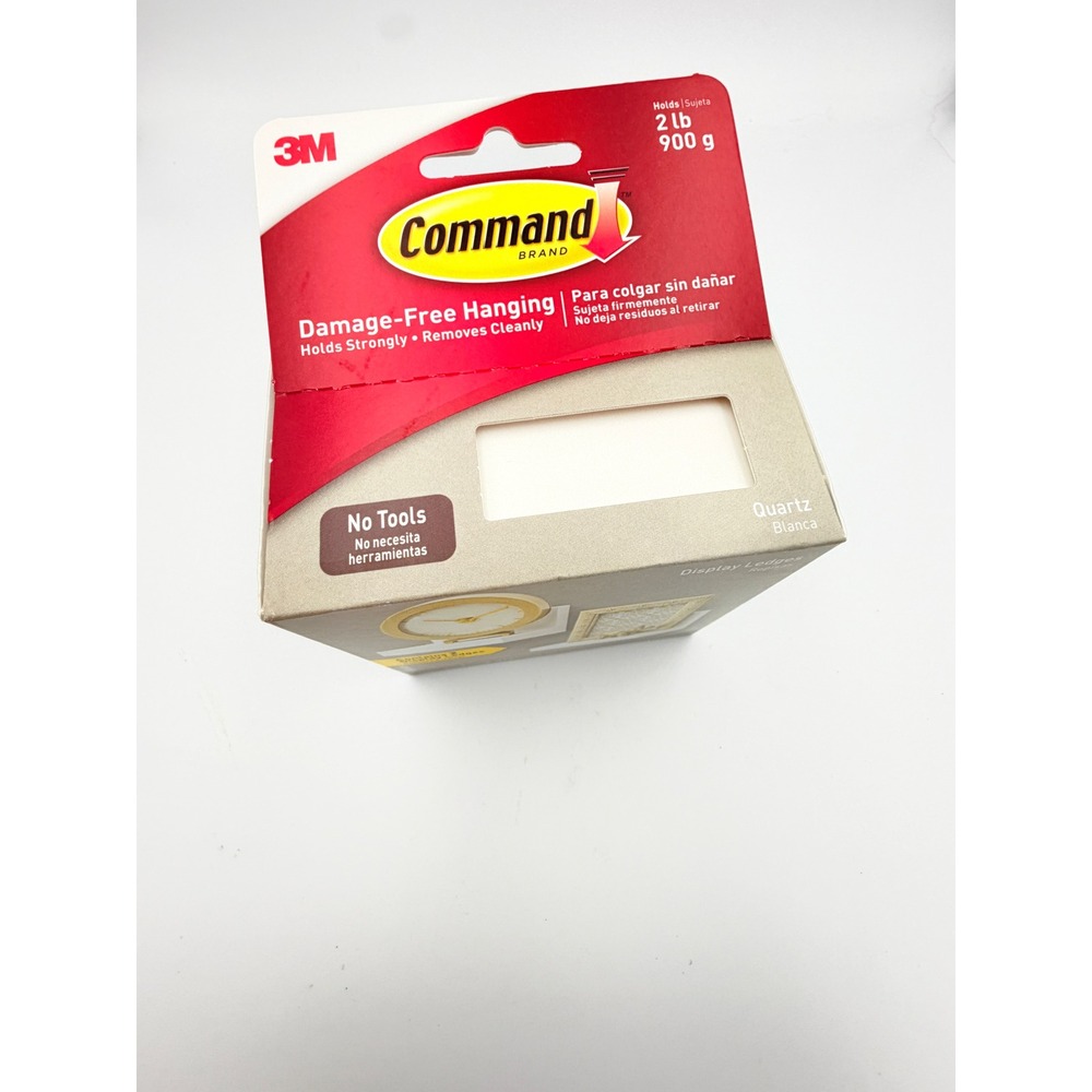 3M Command Display Ledges 2 Pack Quartz White Damage Free Hanging HOM23Q-2ES